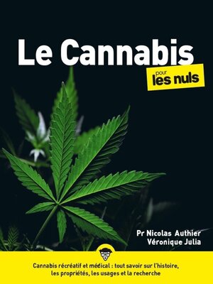 cover image of Le Cannabis pour les Nuls, grand format